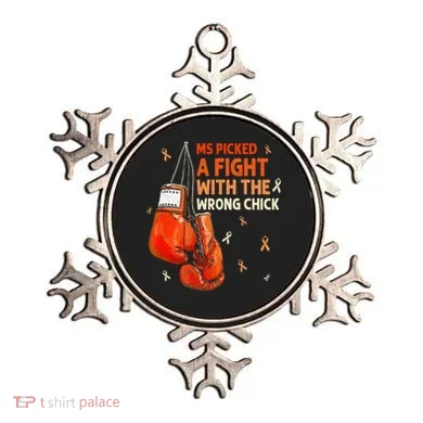 Ms Warrior Ms Picked A Fight Multiple Sclerosis Awareness Ornament