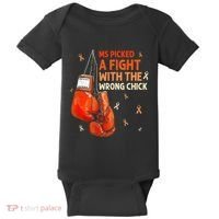 Ms Warrior Ms Picked A Fight Multiple Sclerosis Awareness Baby Bodysuit thumb 0