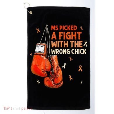 Ms Warrior Ms Picked A Fight Multiple Sclerosis Awareness Golf Towel