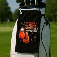Ms Warrior Ms Picked A Fight Multiple Sclerosis Awareness Golf Towel thumb 2