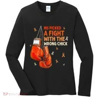 Ms Warrior Ms Picked A Fight Multiple Sclerosis Awareness Women's Long Sleeve Shirt thumb 0