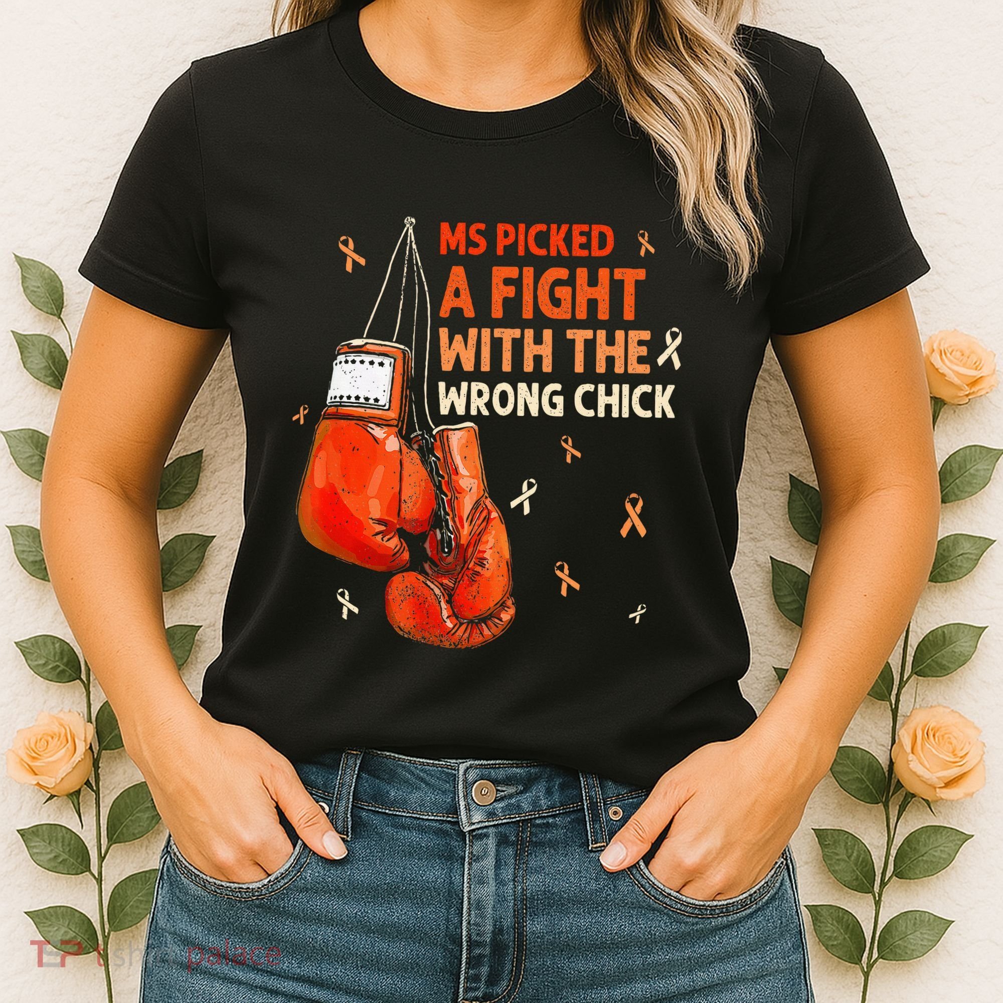 Ms Warrior Ms Picked A Fight Multiple Sclerosis Awareness Women's T-Shirt