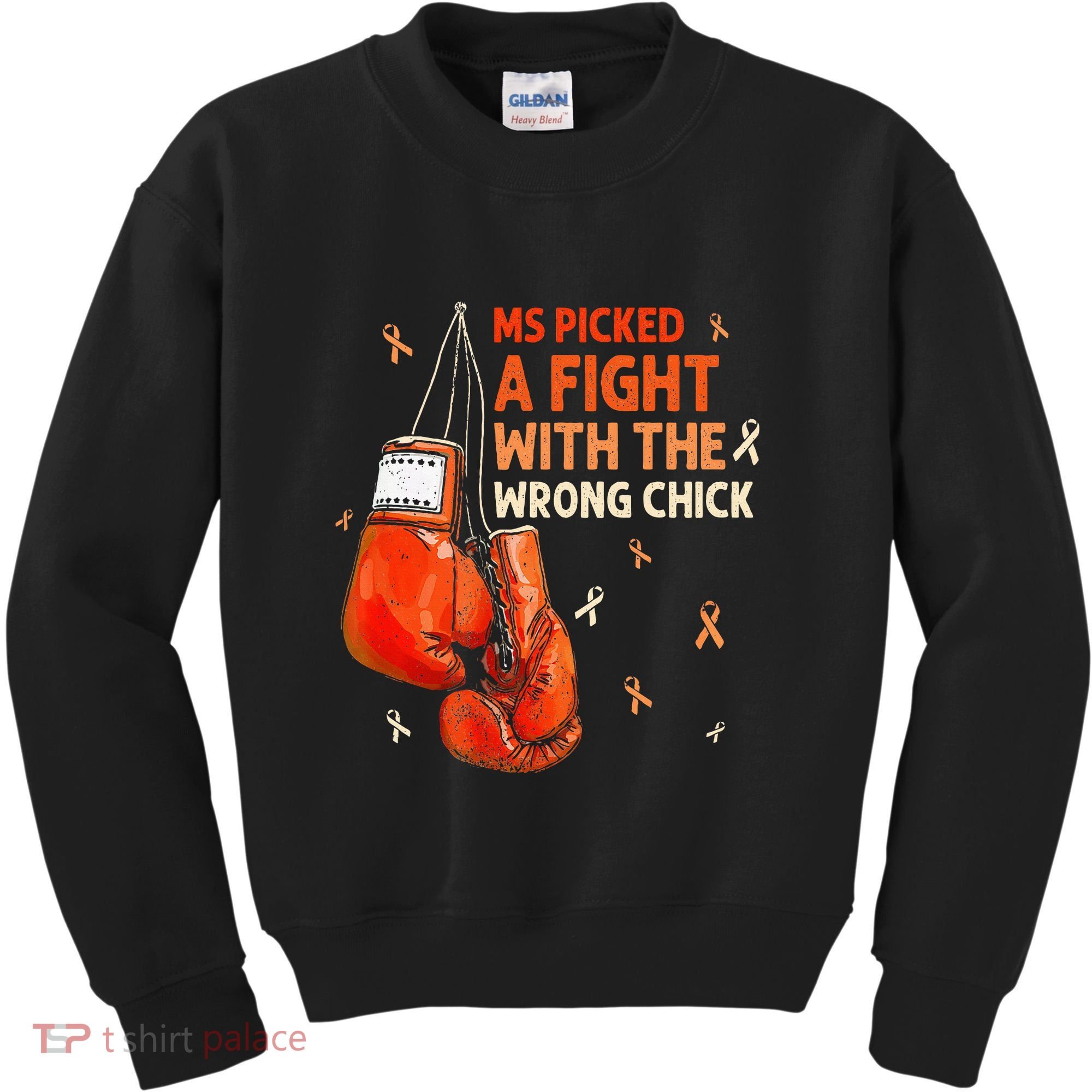 Ms Warrior Ms Picked A Fight Multiple Sclerosis Awareness Kids Sweatshirt