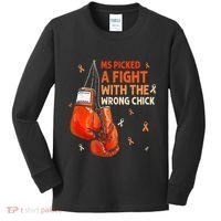 Ms Warrior Ms Picked A Fight Multiple Sclerosis Awareness Kids Long Sleeve Shirt thumb 0