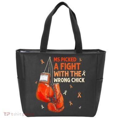 Ms Warrior Ms Picked A Fight Multiple Sclerosis Awareness Tote Bag
