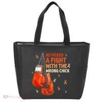 Ms Warrior Ms Picked A Fight Multiple Sclerosis Awareness Tote Bag thumb 0