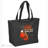 Ms Warrior Ms Picked A Fight Multiple Sclerosis Awareness Tote Bag thumb 2