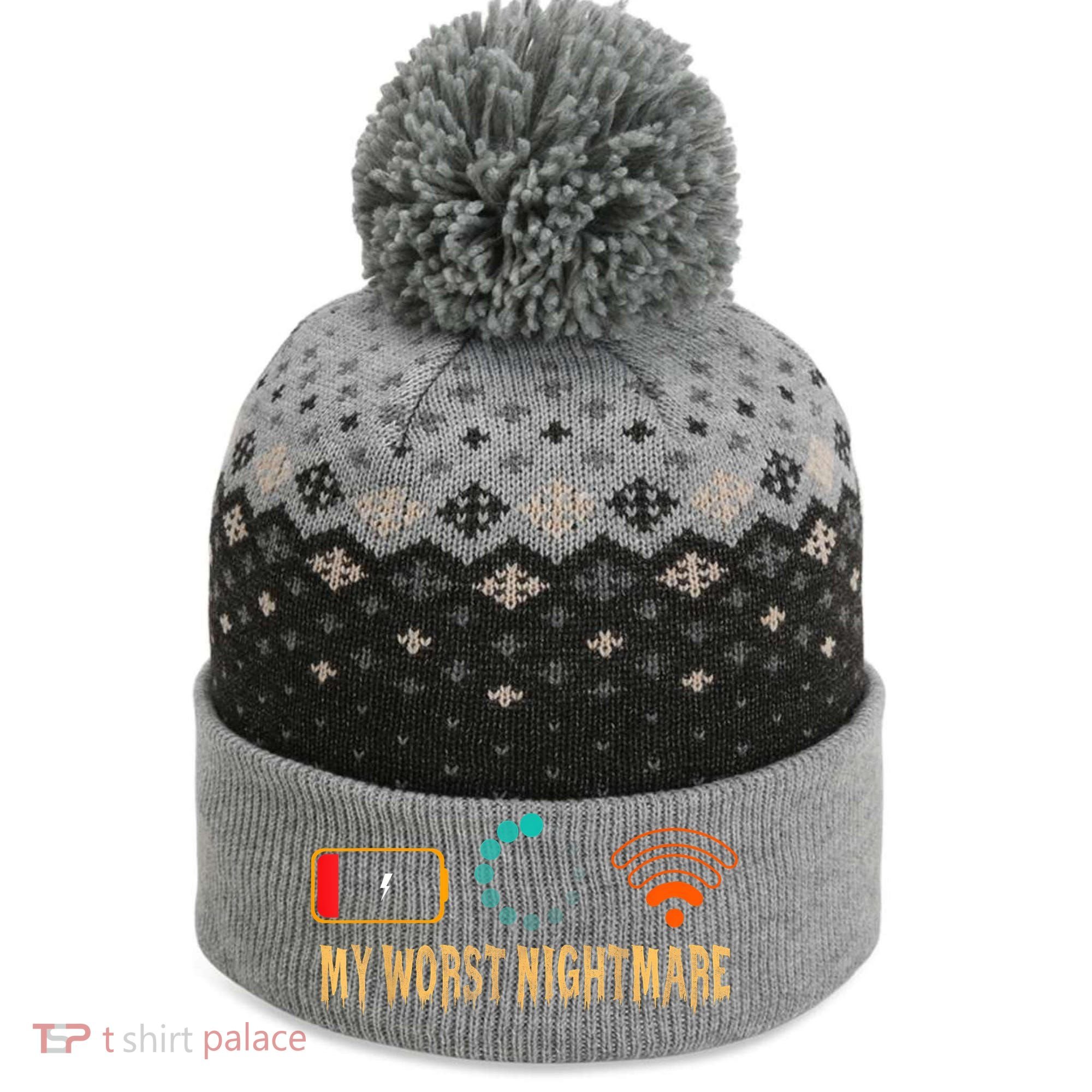 My Worst Nightmare Funny Gifts For Gamers The Baniff Cuffed Pom Beanie
