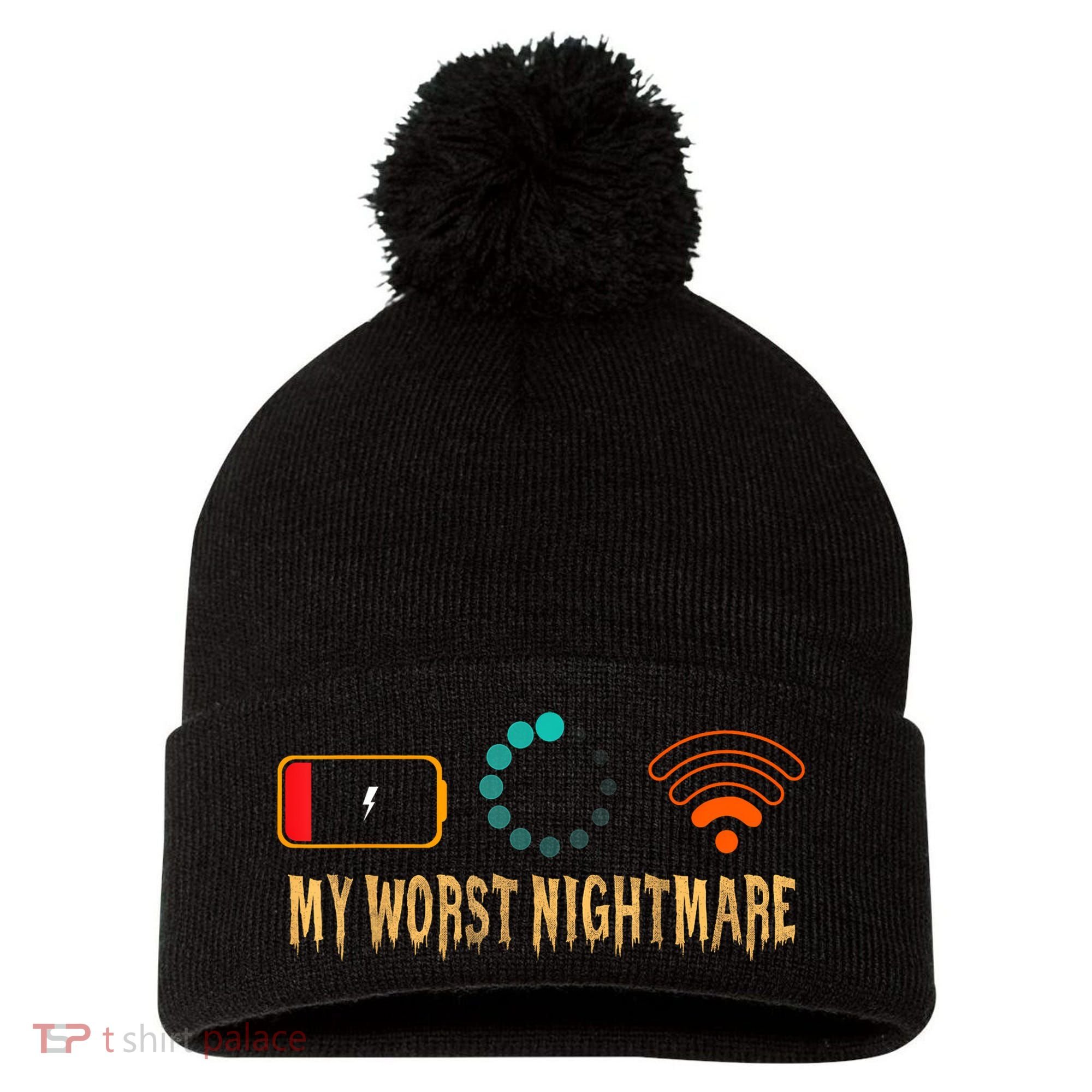 My Worst Nightmare Funny Gifts For Gamers Pom Pom 12in Knit Beanie