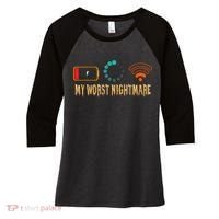 My Worst Nightmare Funny Gifts For Gamers Women's Tri-Blend 3/4-Sleeve Raglan Shirt thumb 0