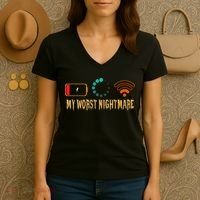 My Worst Nightmare Funny Gifts For Gamers Women's V-Neck T-Shirt thumb 3