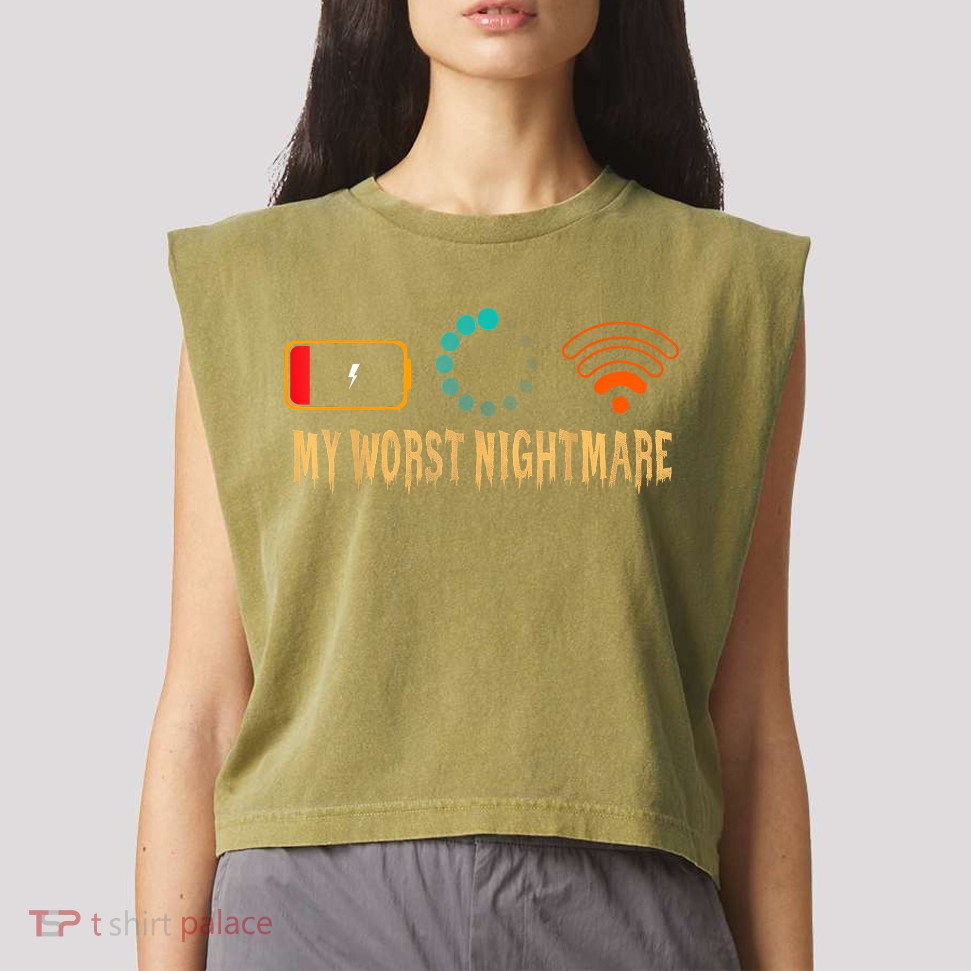 My Worst Nightmare Funny Gifts For Gamers Garment-Dyed Women's Muscle Tee