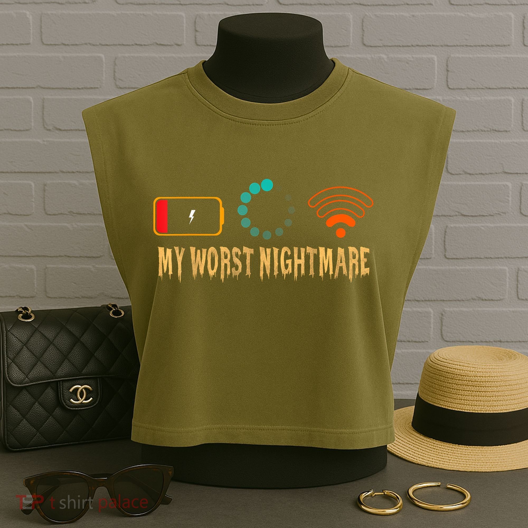 My Worst Nightmare Funny Gifts For Gamers Garment-Dyed Women's Muscle Tee
