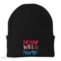 Mom Wife Nurse Funny Nurses Week Nursing Assistant Graphic Cool Gift Beanie thumb 0