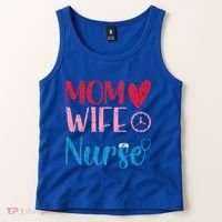 Mom Wife Nurse Funny Nurses Week Nursing Assistant Graphic Cool Gift Tank Top thumb 2