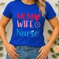 Mom Wife Nurse Funny Nurses Week Nursing Assistant Graphic Cool Gift Women's T-Shirt thumb 2