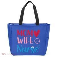 Mom Wife Nurse Funny Nurses Week Nursing Assistant Graphic Cool Gift Tote Bag thumb 0