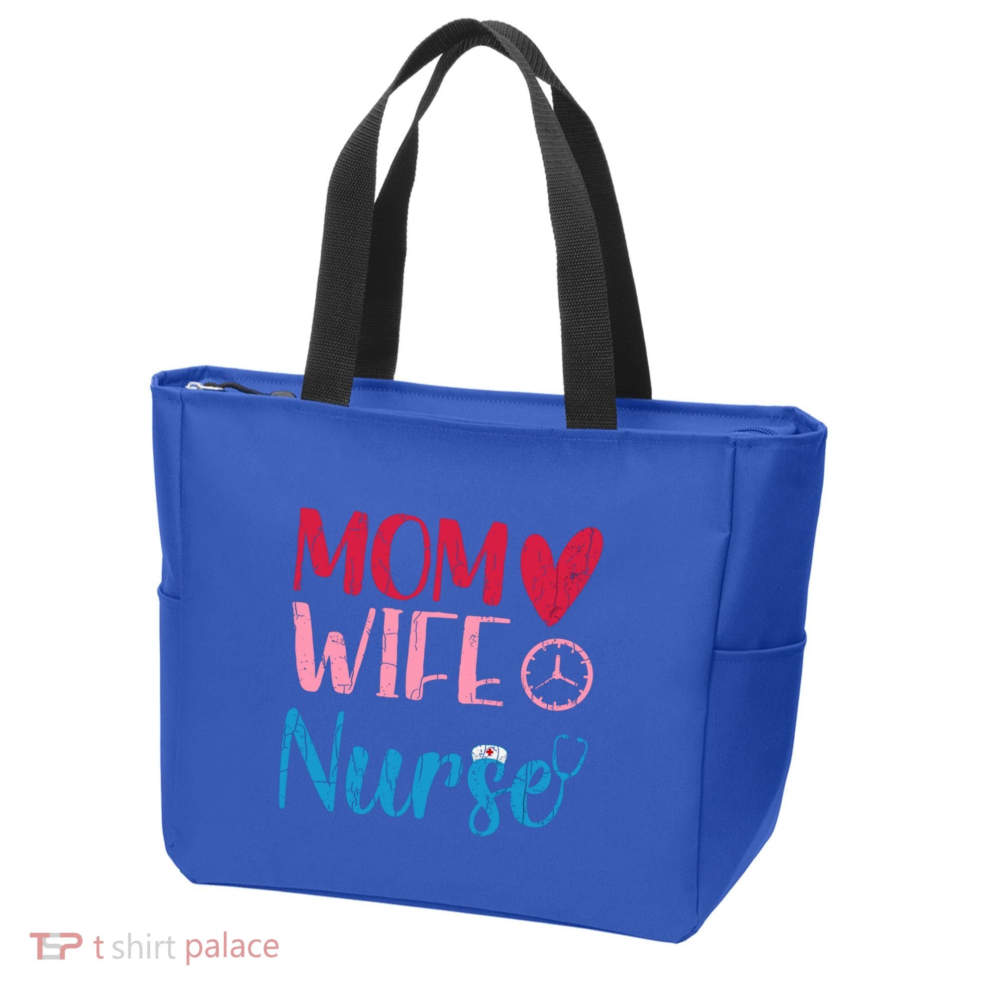 Mom Wife Nurse Funny Nurses Week Nursing Assistant Graphic Cool Gift Tote Bag