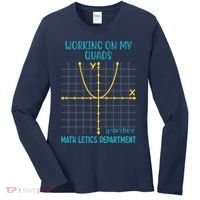 Mathletics Working On My Quads Algebra Math Teacher Women's Long Sleeve Shirt thumb 0