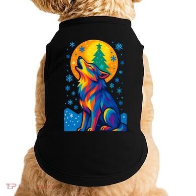 Moonlit Wolf On A Christmas Night Doggie Tank