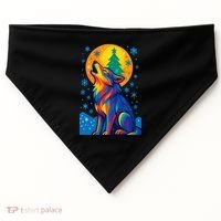Moonlit Wolf On A Christmas Night USA-Made Doggie Bandana thumb 0