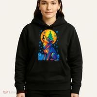 Moonlit Wolf On A Christmas Night Hoodie thumb 5
