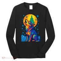 Moonlit Wolf On A Christmas Night Long Sleeve Shirt thumb 0