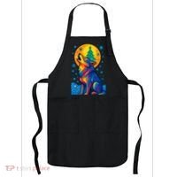 Moonlit Wolf On A Christmas Night Apron thumb 0
