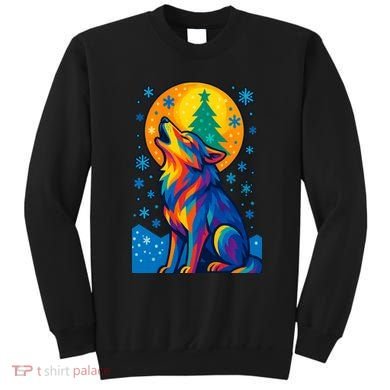 Moonlit Wolf On A Christmas Night Sweatshirt