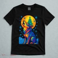 Moonlit Wolf On A Christmas Night T-Shirt thumb 5