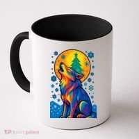 Moonlit Wolf On A Christmas Night Coffee Mug thumb 0