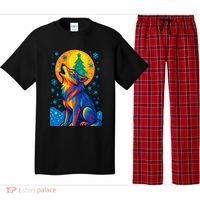 Moonlit Wolf On A Christmas Night Pajama Set thumb 0
