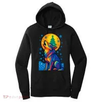 Moonlit Wolf On A Christmas Night Women's Hoodie thumb 0