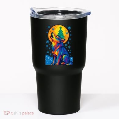 Moonlit Wolf On A Christmas Night Tumbler