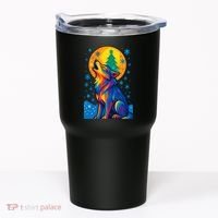 Moonlit Wolf On A Christmas Night Tumbler thumb 0