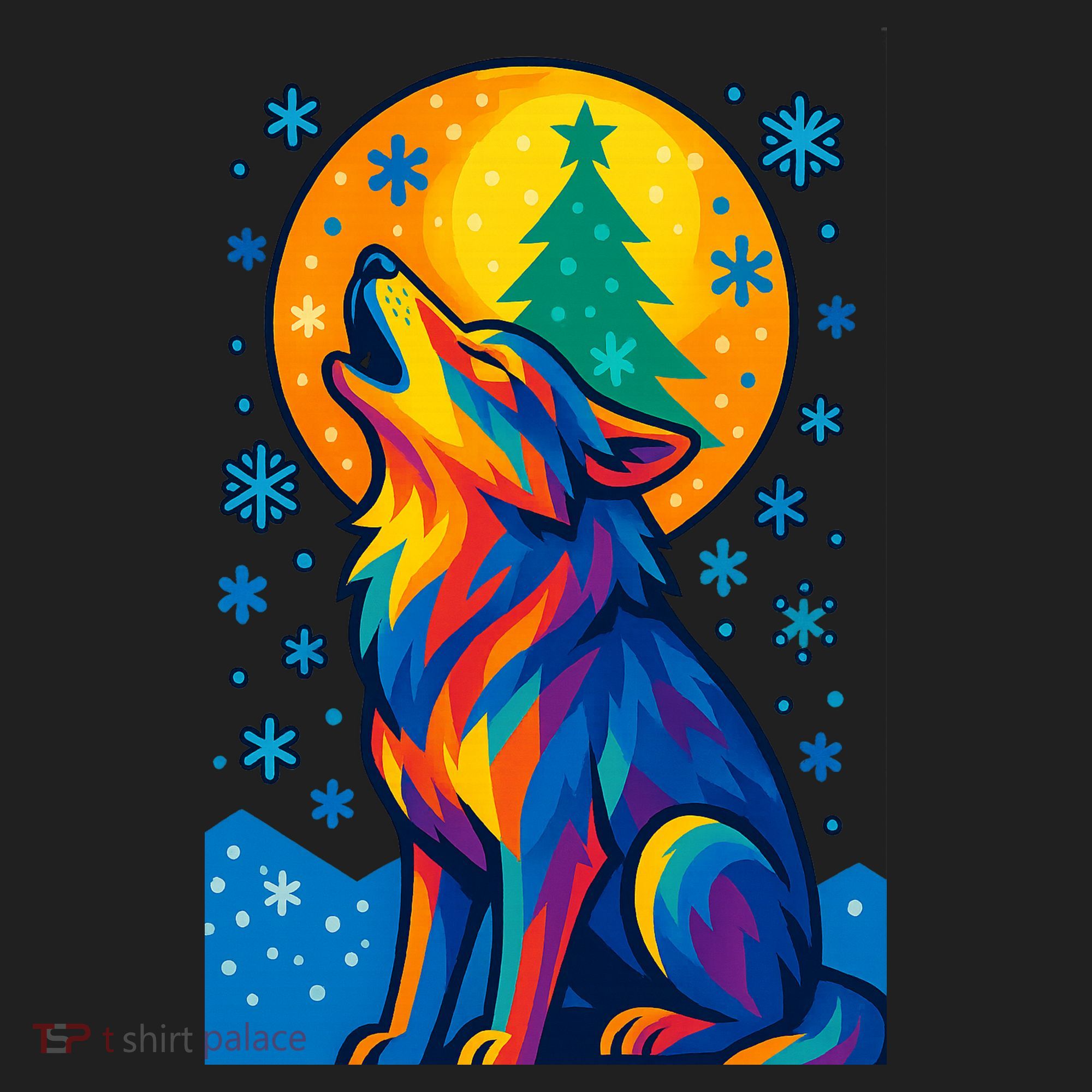 Moonlit Wolf On A Christmas Night Tumbler