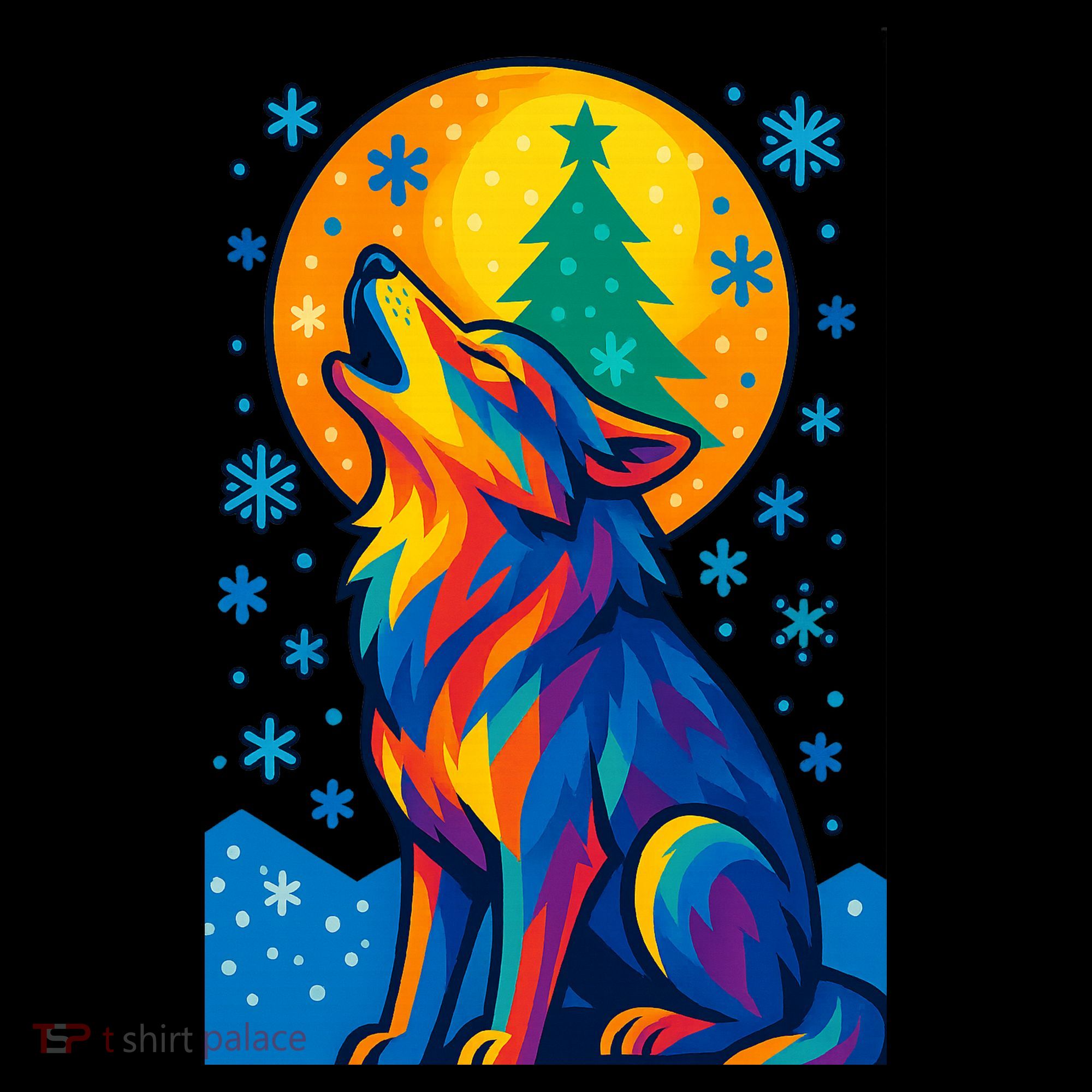 Moonlit Wolf On A Christmas Night Mousepad