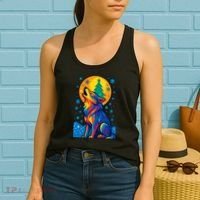 Moonlit Wolf On A Christmas Night Women's Tank Top thumb 2