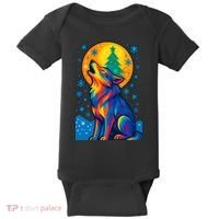 Moonlit Wolf On A Christmas Night Baby Bodysuit thumb 0