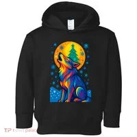 Moonlit Wolf On A Christmas Night Toddler Hoodie thumb 0