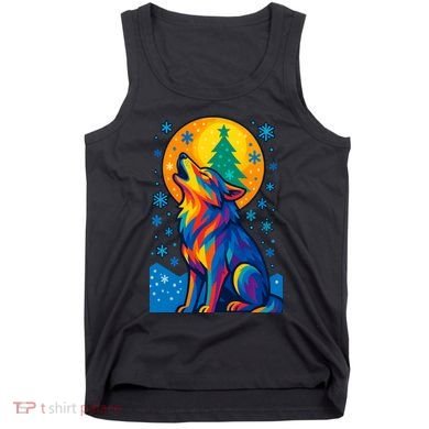 Moonlit Wolf On A Christmas Night Tank Top
