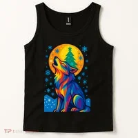 Moonlit Wolf On A Christmas Night Tank Top thumb 2