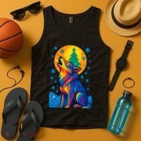 Moonlit Wolf On A Christmas Night Tank Top thumb 4