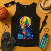 Moonlit Wolf On A Christmas Night Tank Top thumb 4
