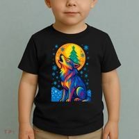 Moonlit Wolf On A Christmas Night Toddler T-Shirt thumb 2