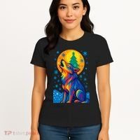 Moonlit Wolf On A Christmas Night Women's T-Shirt thumb 4