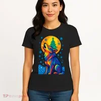 Moonlit Wolf On A Christmas Night Women's T-Shirt thumb 4