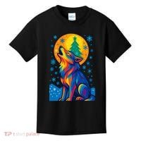 Moonlit Wolf On A Christmas Night Kids T-Shirt thumb 0