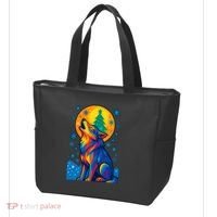 Moonlit Wolf On A Christmas Night Tote Bag thumb 3