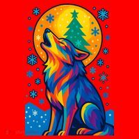 Moonlit Wolf On A Christmas Night Santa Hat thumb 1